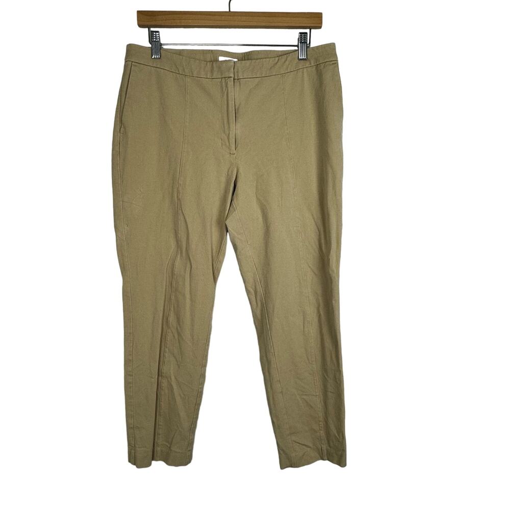 J. Jill Premium Bi-Stretch Ponte Knit Tapered Ankle Pants Size 14 Tan Khaki